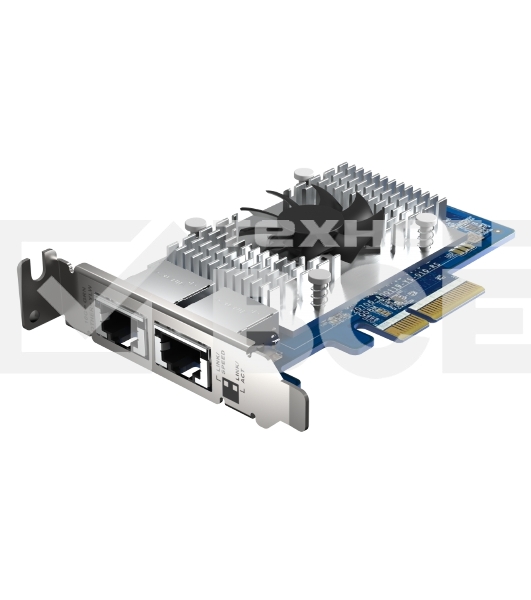 Сетевая карта QNAP QXG-10G2T-X710 LAN Expansion Card, PCIe Gen 3, Two 10GbE (10G / 5G / 2.5G / 1G / 100M)) Ports with SR-IOV and iSCSI, Block-based, Supports Multiple Virtual Disk Modes