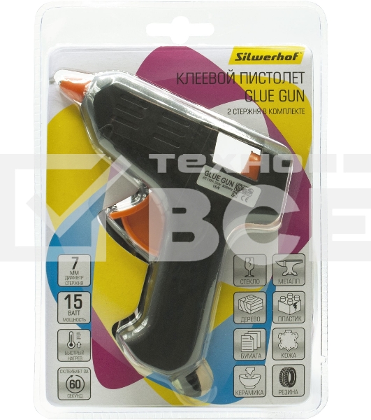 Клеевой пистолет Silwerhof GG015 15Вт стерж.:7мм