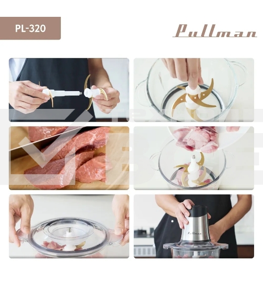Измельчитель электрический Pullman PL-320, 1000Вт, 6 лезвий, стеклянная чаша 3 л