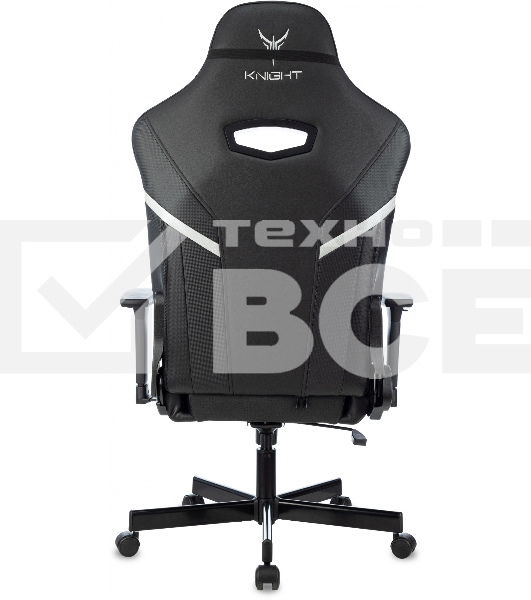 Кресло игровое Knight Thunder 5X черный эко.кожа крестов. металл
