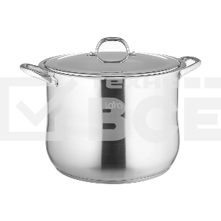 Кастрюля LARA LR02-47 21,8 л 34x25 см, индукционное дно, крышка из стали, нержавеющая сталь