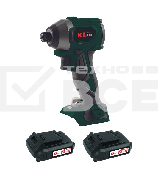 Профессиональный бесщеточный винтоверт аккумуляторный KLPRO KLDV18BH-20 (18В, Li-ion-2шт, 2.0А·ч, 220Нм, 2 скорости, подсветка,З/У,в кейсе)