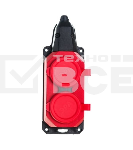 Колодка каучуковая ЭРА с/з 2 гн 16A IP44 красная (12/120/720)