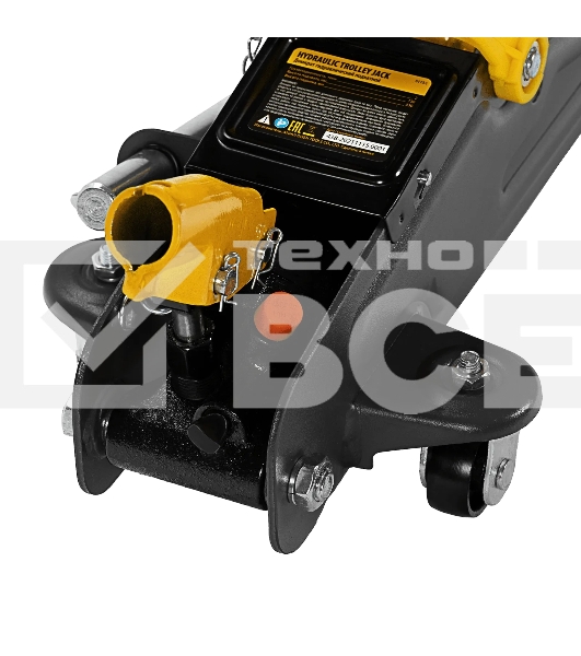 Домкрат гидравлический подкатной с фиксатором Denzel 2 т, 130-330 мм, в кейсе 51154