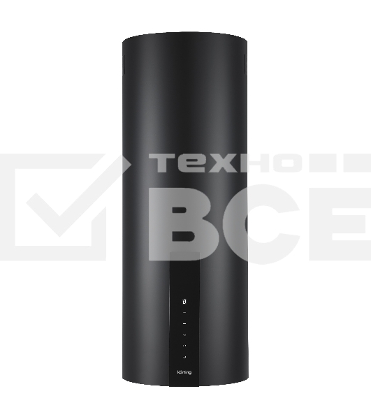 Вытяжка KORTING KHC 35969 DN Cylinder, настенная, 35 см, производительность 900 м3/ч, 3 режима, сенсорное управление, таймер, обратный клапан, LED освещение, угольный фильтр KIT 0286 (опция), BLDC мотор, черный