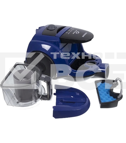 Пылесос Samsung VCC4520S36 синий/черный, 350/1600 Вт, уборка сухая, пылесборник контейнер 1.3 л