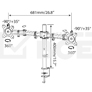 Кронштейн для мониторов Cactus CS-VM-D29-AL серебристый 13