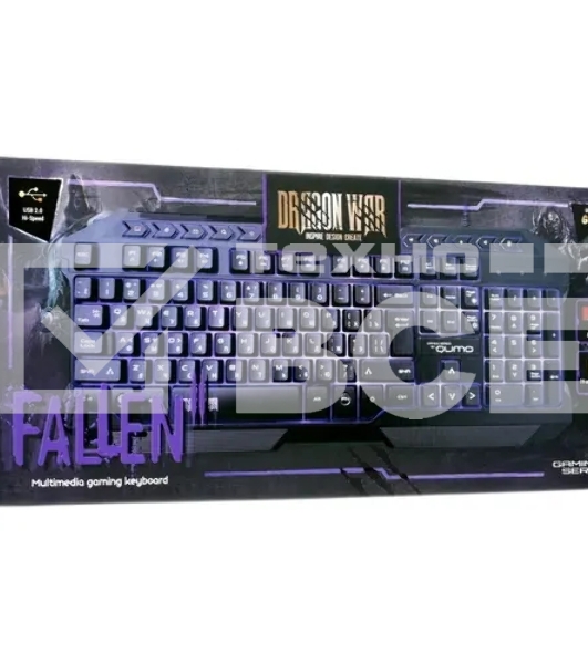 Клавиатура проводная игровая Qumo Fallen 2 K56, проводная, 104 + 10 клавиш мультимедиа, встроенные подсветки общая + кнопок 3 цвета