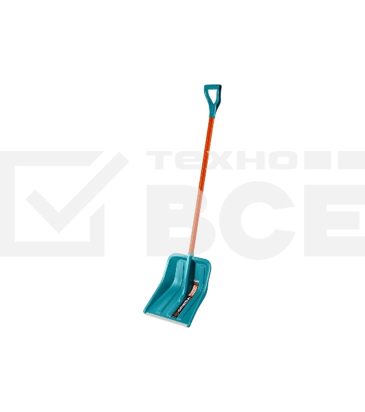 Снеговая лопата Grinda PROLine FIBER-400 400 мм пластиковая с алюминиевой планкой, особопрочный легкий черенок из фибергласса, V-ручка