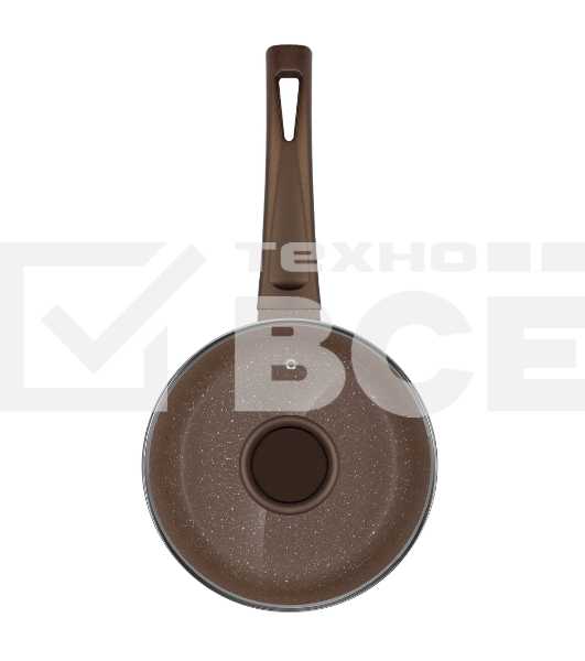 Ковш Maunfeld Carmel MF18CRM01SP из литого алюминия со стеклянной крышкой, 18 см, 1,6 л