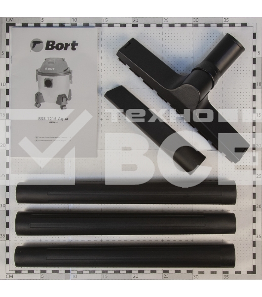 Строительный пылесос Bort BSS-1215-Aqua (93410891) серый, 250/1250 Вт, уборка сухая/влажная, пылесборник контейнер, 15 л