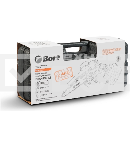 Пила цепная аккумуляторная Bort BKS-216-Li (2 АКБ + ЗУ)
