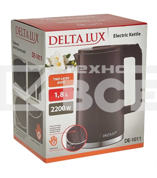 Чайник электрический DELTA LUX DE-1011 черный