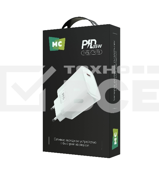 Сетевое зарядное устройство MORE CHOICE (4620202553522) NC68 1Type-C 3.0A PD 35W, белый