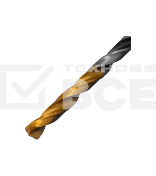 Сверло спиральное по металлу Denzel 4 x 75мм, Р6М5, Golden Tip, многогранная заточка