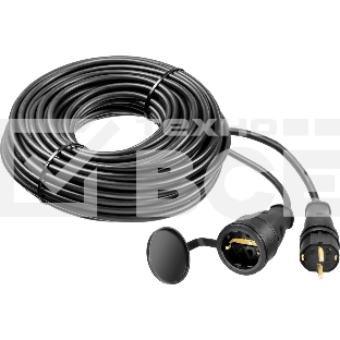 Удлинитель-шнур Зубр 'КГ 325-Ш', 10 м, 4000 Вт, 1 гнездо, IP44, КГ 3х2,5 мм2, 55017-10