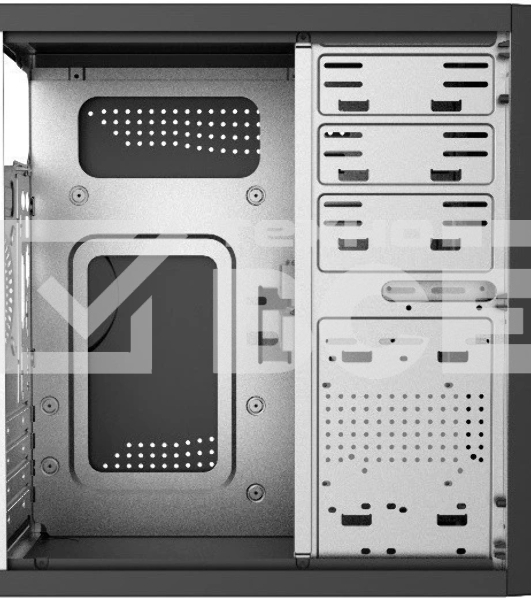 Компьютерный корпус с блоком питания 450Вт. Сase Forza mATX, 450W, 2xUSB 3.0, Black, w/o FAN, 12 см fan PSU, power cord