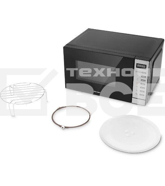 Микроволновая печь Rondell RDE-MW203 черный/серебристый, 20 л, 700 Вт, переключатели - кнопки