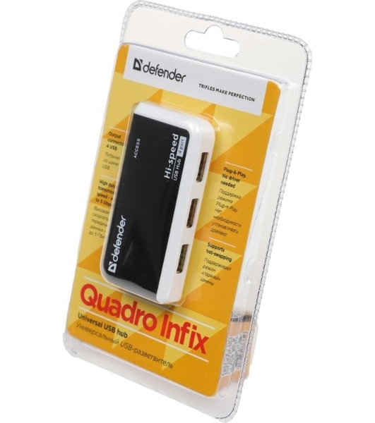 USB-разветвитель Defender QUADRO INFIX, USB 2.0 - 4 порта, USB