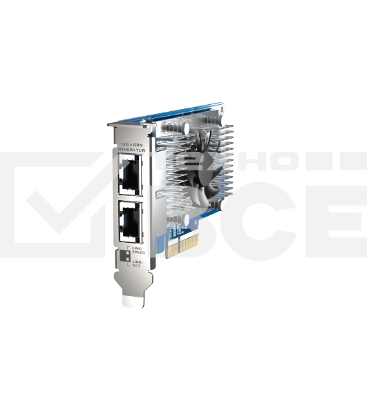 Сетевая карта QNAP QXG-10G2T-X710 LAN Expansion Card, PCIe Gen 3, Two 10GbE (10G / 5G / 2.5G / 1G / 100M)) Ports with SR-IOV and iSCSI, Block-based, Supports Multiple Virtual Disk Modes