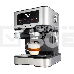 Кофеварка рожковая Zigmund & Shtain ZCM-883 стальной, исп. кофе - молотый, 1.5 л, 1200 Вт, 15 Бар.