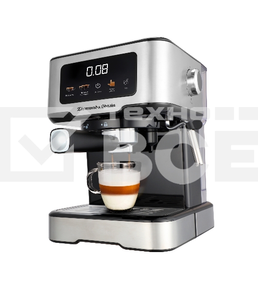 Кофеварка рожковая Zigmund & Shtain ZCM-883 стальной, исп. кофе - молотый, 1.5 л, 1200 Вт, 15 Бар.