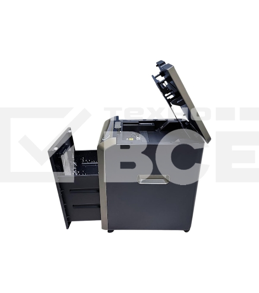 Шредер Office Kit SA200M 1,9х10 черный/серый с автоподачей (секр.P-5) фрагменты 220лист. 40лтр. скобы пл.карты