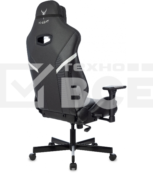 Кресло игровое Knight Thunder 5X черный эко.кожа крестов. металл