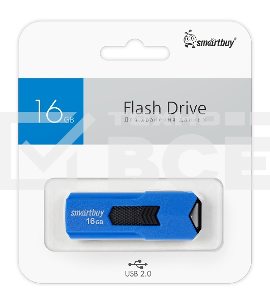 Флешка USB Smartbuy R/W 16Gb USB USB 2.0 STREAM Blue (SB16GbST-B)