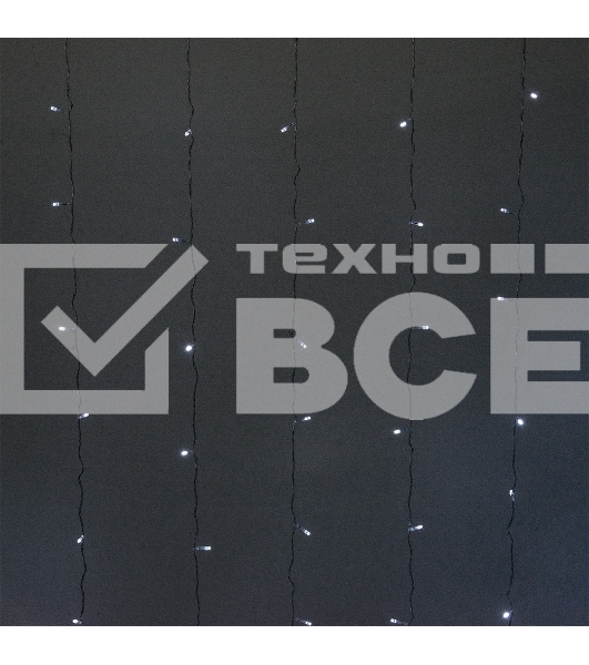 Гирлянда светод. Funray Занавес CL-320W, 3x2,5м,320LED,хол.белый,прозрачный шн. 2,5м,220в,IP20,контр