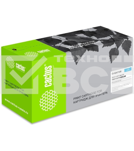 Картридж лазерный Cactus CS-Q2671AR голубой (4000 стр.) для HP CLJ 3500/3550/3700