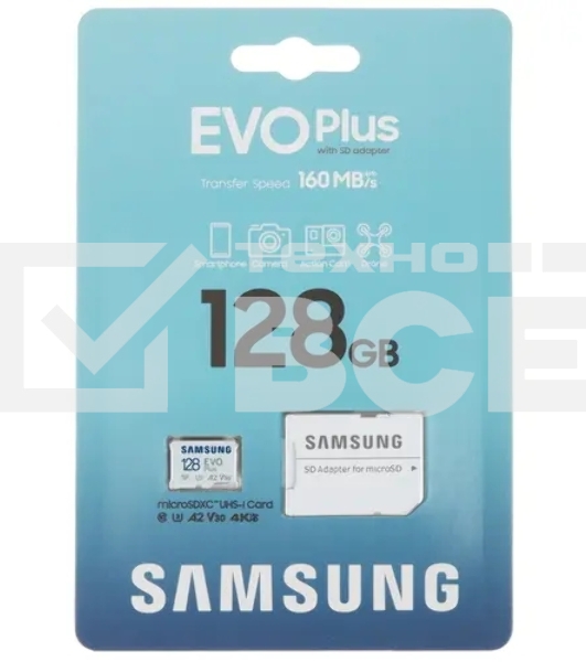 Карта памяти Samsung EVO Plus microSDXC 128 ГБ [MB-MC128SA/APC]