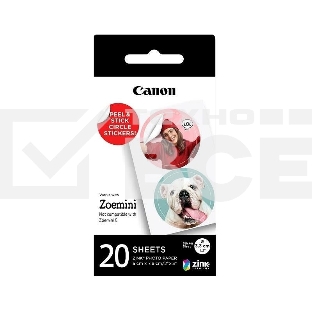 Наклейки Canon ZINK ZP-2030-2C-20 (2 круга) 4967C003/20л./белый для сублимационных принтеров