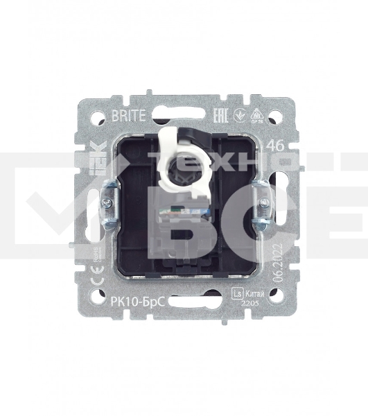 Розетка компьютерная IEK BRITE РК10-БрС RJ45 кат.5E сталь