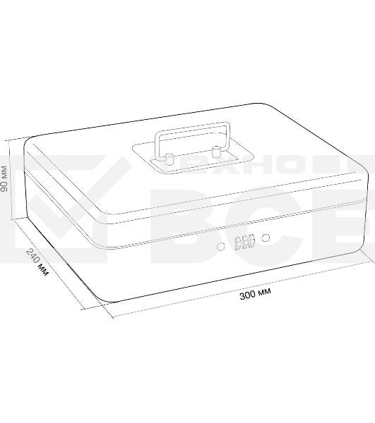 Ящик для денег без номинала Cactus CS-DCB-004 90x300x240 графитовый