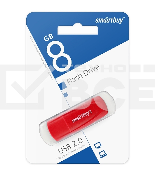 Флеш диск Smartbuy USB Drive UFD 2.0 8GB Scout Red (SB008GB2SCR)