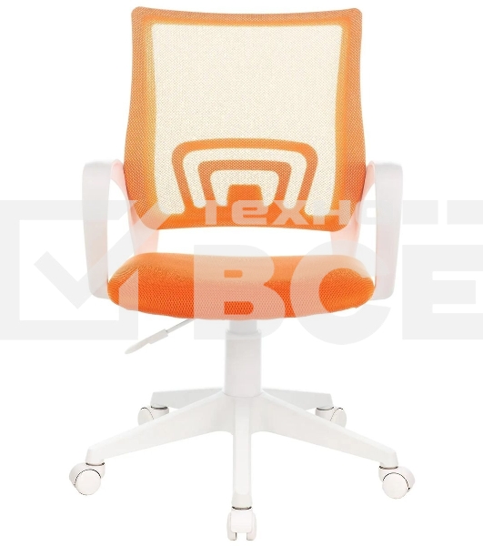 Кресло компьютерное Бюрократ CH-W695NLT TW-38-3 TW-96-1 оранжевый, сетка/ткань, крестовина пластик, пластик белый