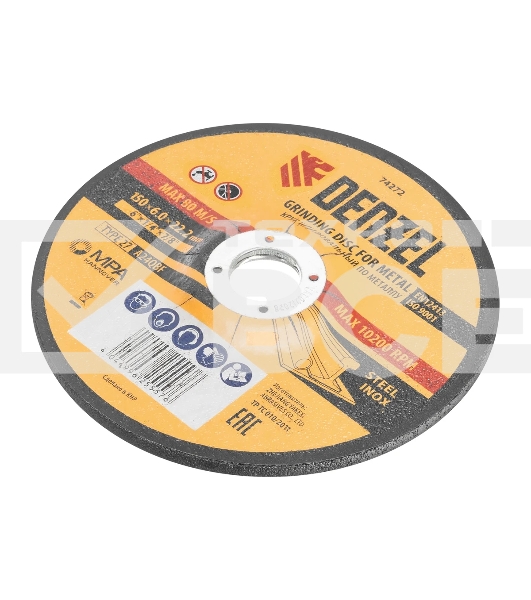 Круг шлифовальный по металлу Denzel A24QBF 150 х 6,0 х 22,2 мм