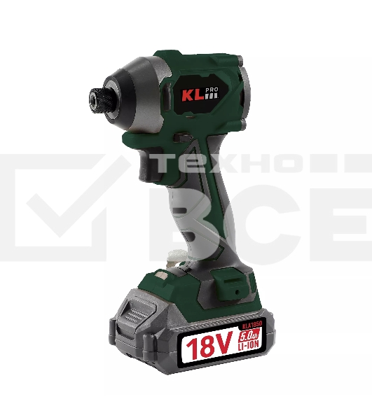 Профессиональный бесщеточный винтоверт аккумуляторный KLPRO KLDV18BH-50 (18В, Li-ion-2шт, 5.0А·ч, 220Нм, 2 скорости, подсветка,З/У,в кейсе)