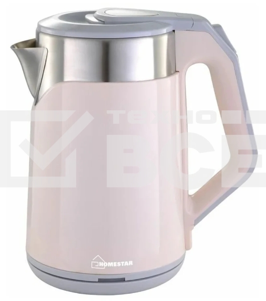 Чайник электрический Homestar HS-1019 1,8 л стальной розовый