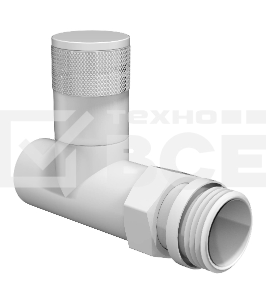 Набор дизайн-вентилей Royal Thermo PIANO, прямой (белый) 1/2