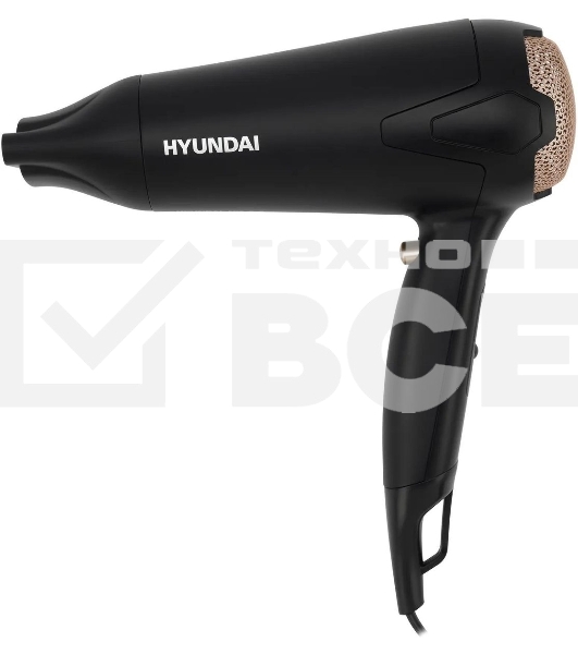 Фен Hyundai H-HDI0755 черный матовый, 2000 Вт, ионизация