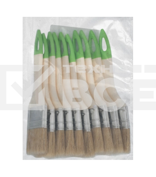 Кисть флейцевая Сибртех, 50, 8, натуральная щетина, пластиковая рукоятка, 10шт