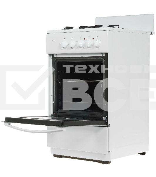 Плита комбинированная Flama RK 2201 W белый, конфорок 2 газовых и 2 электрических, духовка 50 л, 50 см x 85 см x 54 см