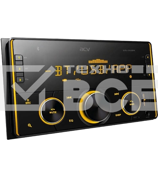 Автомагнитола ACV AVS-2100BM, 2 DIN, Bluetooth, USB Type-A, AUX, пульт ДУ