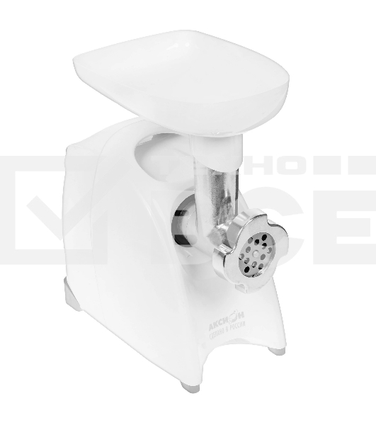 Мясорубка электрическая Аксион М41.02 белый, 1700 Вт, 2.0 кг/мин, реверс, защита от перегрузки, насадки - 8