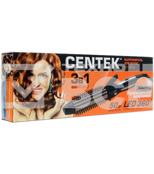 Выпрямитель для волос Centek CT-2013 черный/золотистый, 30 мм, 200 °C, 1 режим