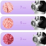 Мясорубка электрическая Kitfort КТ-2104 серебристый, 1800 Вт, 2.3 кг/мин, реверс, насадки - 8, фото2