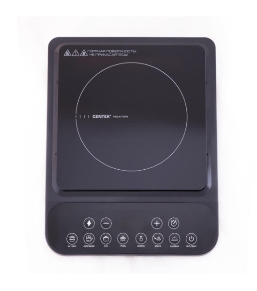 Плита настольная электрическая Centek CT-1517 черный, 2 кВт, индукция, конфорки - 1, стеклокерамика, сенсор
