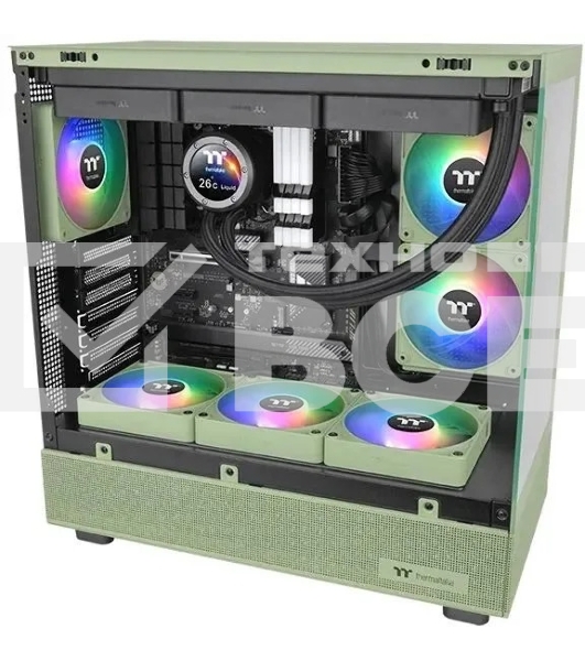 Комплект вентиляторов для корпуса Thermaltake CT140 EX Reverse ARGB Sync (3 шт.) зеленый, 140 мм, 1800 об/мин, 32.8 дБ, 4 pin